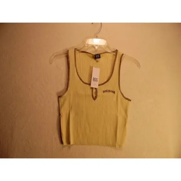 BDG Urban Outfitters Tank‎ Top Womens S Tan Notch Neck Crop NWT - Picture 3 of 7